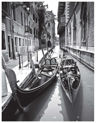 Framed Gondola Pair, Venice 18 1/2 x 14 1/2
