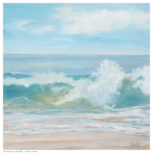 Framed Soft Aqua Wave by Casey Anderson | 12 ½ x 12 ½