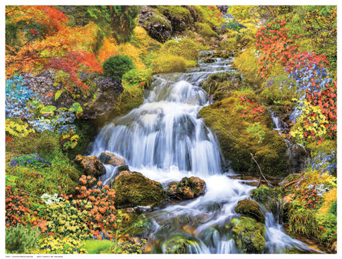 Framed Country Stream in Bloom 12 ½ x 16 ½