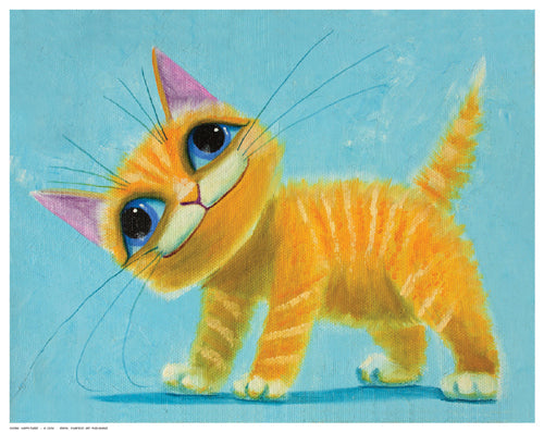 Framed Happy Tabby by K. Leov | 11 ½ x 14 ½