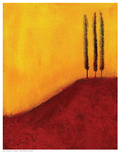 Framed Trees on a Hill by V. Giordano | 14 ½ x 11 ½