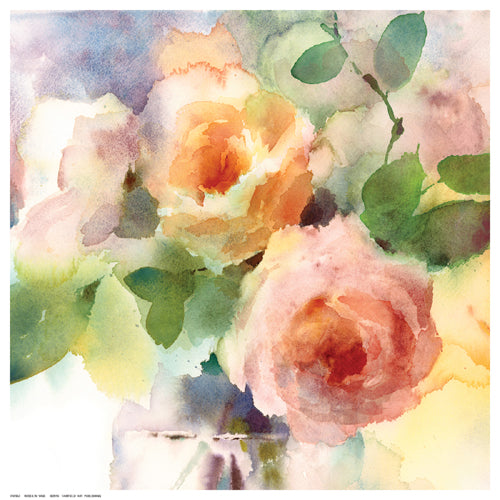 Roses in Vase by Anon Wall Art Décor 12 ½ x 12 ½ Art Print