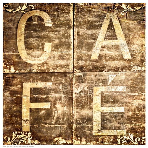 Framed Cafe Sign by M. Molcan | 12 ½ x 12 ½
