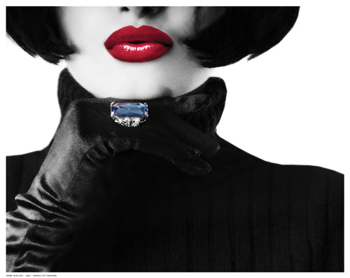 Framed Ruby Lips I 11 ½ x 14 ½