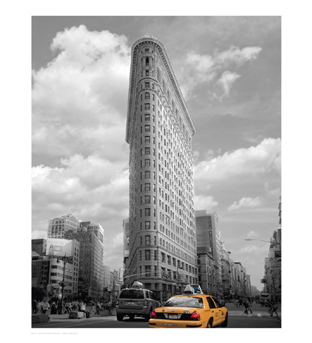 Yellow Cabs at Flatiron Building by Igor Maloratsky Wall Art Décor 22 x 20 Art Print