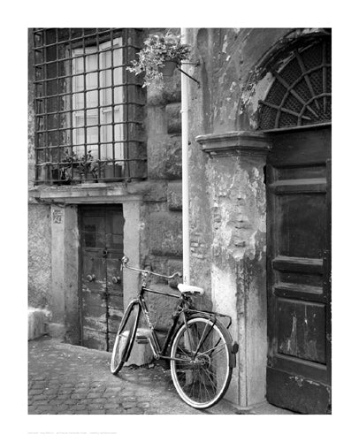 Framed Bicycle by the Door, Rome by Igor Maloratsky | 16 x 13