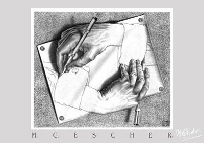 Framed Drawing Hands by M.C. Escher | 19 1/2 x 27 1/2