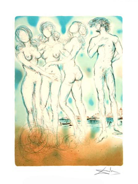 The Judgment of Paris by Salvador Dali Wall Art Décor 24 x 17 Art Print