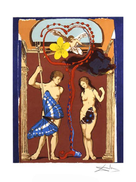 The Lovers, Adam and Eve by Salvador Dali Wall Art Décor 24 x 18 Art Print