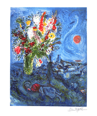 La Dormeuse aux Fleurs by Marc Chagall Wall Art Décor 24 x 18 Art Print