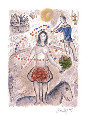 Danseuse au Flutiste by Marc Chagall Wall Art Décor 24 x 18 Art Print