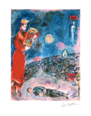 King David and the Artist by Marc Chagall Wall Art Décor 24 x 18 3/4 inch Art Print