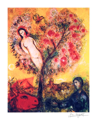 Tree Over Village by Marc Chagall Wall Art Décor 24 x 18 Art Print