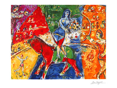 Horse and Rider by Marc Chagall Wall Art Décor 18 x 24 Art Print