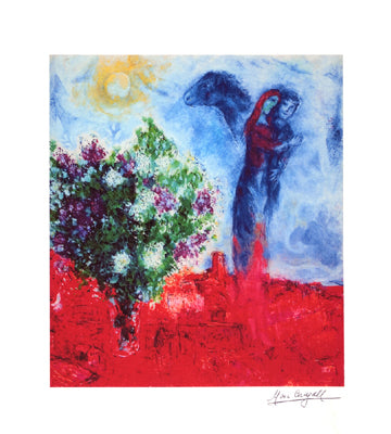 Village Over St. Tropez by Marc Chagall Wall Art Décor 24 x 18 Art Print