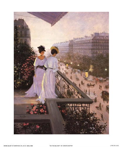 On the Balcony by Christa Kieffer Wall Art Décor 28 x 22 Art Print