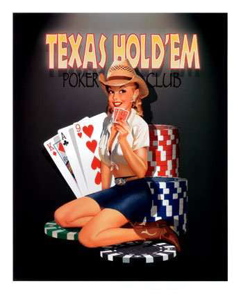 Texas Hold 'Em by Ralph Burch Wall Art Décor 22 x 18 Art Print
