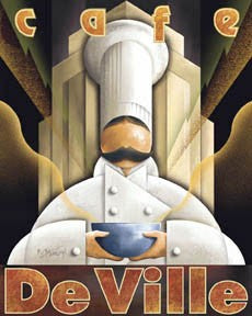Cafe de Ville by Michael Kungl Wall Art Décor 22 x 18 Art Print