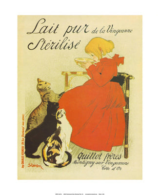 Framed Lait pur Sterilise by Theophile Alexandre Steinlen | 20 x 16