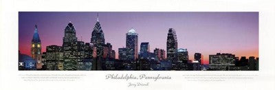 Philadelphia, Pennsylvania - City View by Jerry Driendl Wall Art Décor 12 x 36 Art Print