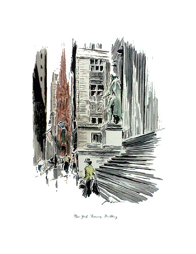 New York Treasury Building by John Haymson Wall Art Décor 26 x 20 Art Print