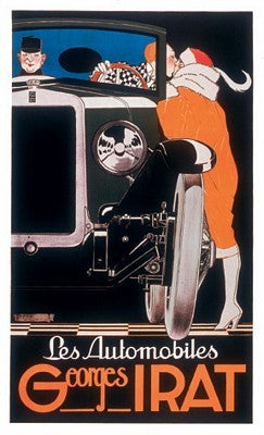 Les Automobiles Georges Irat by Rene Vincent Wall Art Décor 36 x 22 Art Print