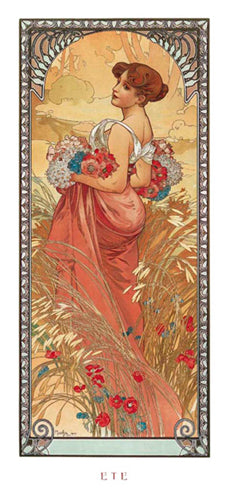 Ete, 1900 by Alphonse Mucha Wall Art Décor 19 3/4 x 9 Art Print