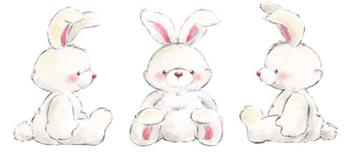 Framed Rabbits by Makiko | 9 x 19 3/4