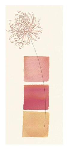 Squares and Chrysanthemums by Nicola Gregory Wall Art Décor 19 3/4 x 9 Art Print