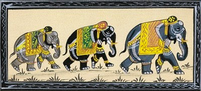 Elephants I by Ravi Wall Art Décor 9 x 19 3/4 Art Print