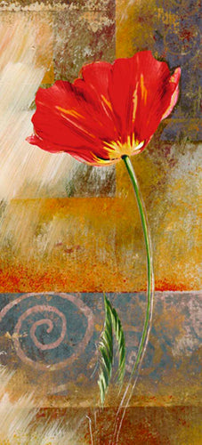 Framed One Tulip by Yvonne Dulac | 19 3/4 x 9