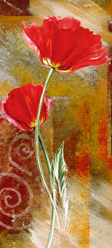 Framed Two Tulips by Yvonne Dulac | 19 3/4 x 9