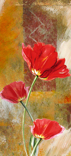 Framed Three Tulips by Yvonne Dulac | 19 3/4 x 9