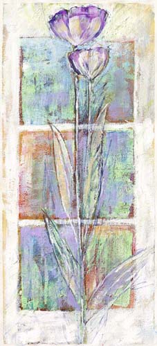 Floral Study, Purple by Yvonne Dulac Wall Art Décor 19 3/4 x 9 Art Print