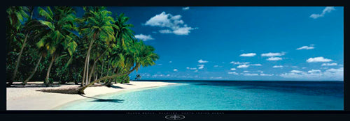 Island Beach, Maldives, North Indian Ocean by Kenrou Kimura Wall Art Décor 13 x 37 Art Print