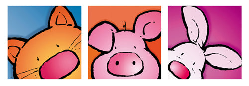 Animal Friends I by Jean Paul Wall Art Décor 13 x 37 Art Print