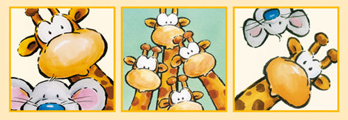 Framed Funny Friends IV by Jean Paul | 13 x 37