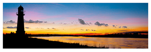 Framed Art Humber Esturay Lighthouse by Innes | 13 x 37