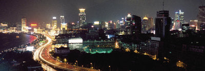 Framed Skyline Shanghai by Gavin Hellier | 13 x 37