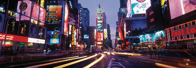 Times Square by Night by Photography Collection Wall Art Décor 13 x 37 Art Print