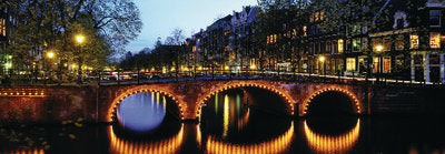 Framed Amsterdam Twilight by Chris Warren | 13 x 37