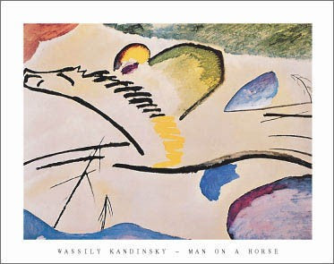 Man on a Horse by Wassily Kandinsky Wall Art Décor 22 x 28 Art Print