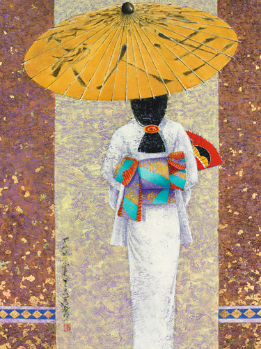 Girl in Kimono I by Mira Latour Wall Art Décor 31 1/2 x 23 1/2 Art Print