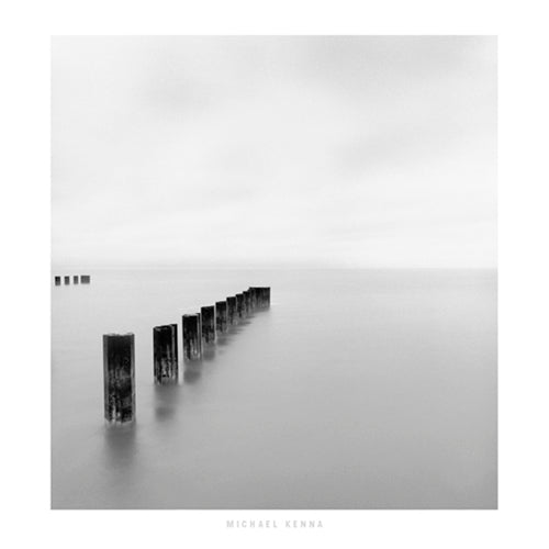 Framed Lake Michigan Morning, Chicago, Illinois, 2001 by Michael Kenna