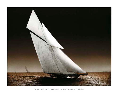The Yacht Columbia on Water, 1899 by Photography Collection Wall Art Décor 15 3/4 x 19 3/4 Art Print
