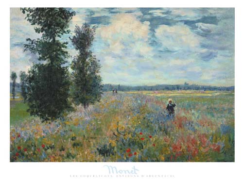 Les Coquelicots, Environs d'Argenteuil by Claude Monet Wall Art Décor 15 3/4 x 19 3/4 Art Print