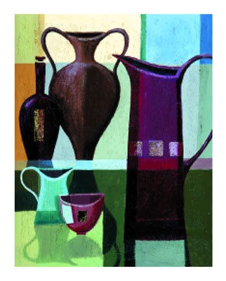 Water Jugs by Jennifer Hammond Wall Art Décor 19 3/4 x 15 3/4 Art Print