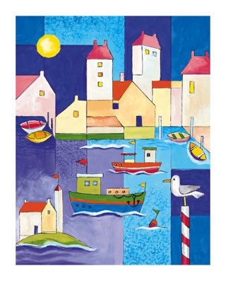 Harbour Scene II by Detlev Stein Wall Art Décor 19 3/4 x 15 3/4 Art Print