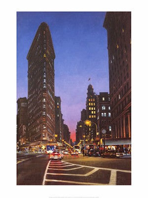 Flatiron at Dusk by Garin Baker - Captivating Urban Landscape Art Print
