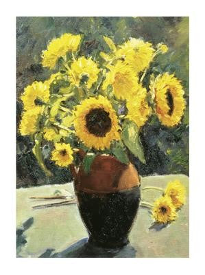 Framed Sunflowers by Edward Noot | 19 ¾ x 15 ¾